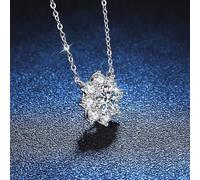 KXQYIKYI 1 carat sunflower moissanite pendant necklace for women 925 diamond chain necklaces jewelry