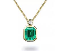 KXQYIKYI 18k gold plated 100% 925 sterling silver real 1.3 carats grown emerald perfume bottle pendant necklace fine jewelry