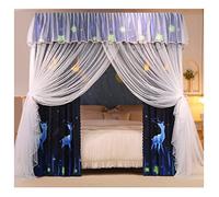 KXQYIKYI 4 Corner Bed Canopy Mosquito Net For Single Double Bed, Four Seasons Bed Curtain Canopy Mosquito Net For Girls Boys Adult (Style 5 180X220X200CM)