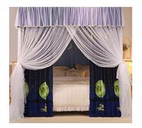 KXQYIKYI 4 Corner Bed Canopy Mosquito Net For Single Double Bed, Four Seasons Bed Curtain Canopy Mosquito Net For Girls Boys Adult (Style 2 180X200X200CM)