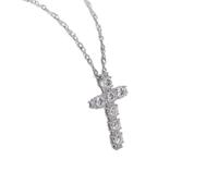 KXQYIKYI 4mm 2.1 carat d color moissanite diamond cross pendant necklace 925 sterling silver jewelry s