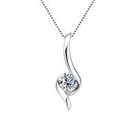 KXQYIKYI 6.5mm d color moissanite twist pendant necklaces for women 925 sterling silver accessories jewelry