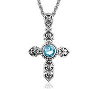 KXQYIKYI 925 sterling silver cross necklace pendant for women with emerald stone party fine jewelry female s