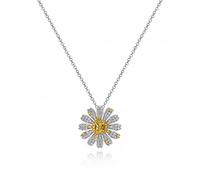KXQYIKYI 925 sterling silver high carbon diamond 4 * 4mm little daisy pendant necklaces for women party fine jewelry s