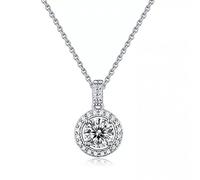 KXQYIKYI 925 sterling silver pendant necklace for women sparking 1 carat moissanite necklace wedding jewelry collar