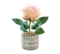 KXQYIKYI Artificial Fake Flowers, Artificial Plant, Simulation Potted Plant Realistic Easy Care Home Decor DIY Artificial Rose Flower Bonsai for Hotel Rose Red