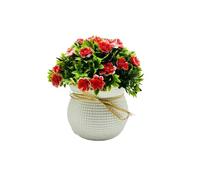 KXQYIKYI Artificial Flowers,Fake Flowers,Artificial Plants Indoor, Simulated Potted Plant Vibrant Small Wild Chrysanthemum Bonsai Realistic Home Decoration Non-Fading Fake Bonsai Rose Red (
