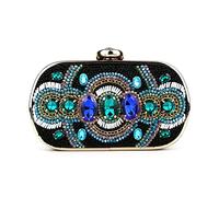 KXQYIKYI Beaded Women Day Clutch Stones Vintage Evening Bags for Wedding Party Shoulder Handbags(E)