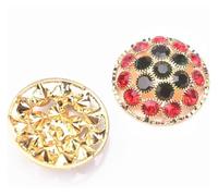 KXQYIKYI Buttons, Decorative Sewing Buttons10Pcs Embellishments Button Color Crystal Rhinestone 30mm Charm for Flower Center Bags Coat Shawl Buckle Decorative Brooch (04 Hollow 30mm)