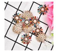 KXQYIKYI Buttons, Decorative Sewing Buttons10Pcs Embellishments Button Color Crystal Rhinestone 30mm Charm for Flower Center Bags Coat Shawl Buckle Decorative Brooch (04 Hollow 30mm)