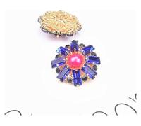 KXQYIKYI Buttons, Decorative Sewing Buttons10Pcs Embellishments Button Color Crystal Rhinestone 30mm Charm for Flower Center Bags Coat Shawl Buckle Decorative Brooch (02 Hollow 30mm)