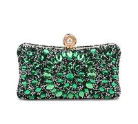 KXQYIKYI Candy Color Fashion Woman Bags Rhinestones Wedding Evening Bags Eye Floral Shoulder Metal Small Handbags(Black)