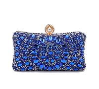 KXQYIKYI Candy Color Fashion Woman Bags Rhinestones Wedding Evening Bags Eye Floral Shoulder Metal Small Handbags(Black)