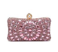 KXQYIKYI Candy Color Fashion Woman Bags Rhinestones Wedding Evening Bags Eye Floral Shoulder Metal Small Handbags(Black)