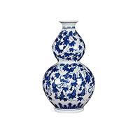 KXQYIKYI Ceramic Vase, Retro Blue and White Porcelain Vases Chinese Style Flower Arrangement Ornament Vintage Living Room Artwork (A 10 * 10 * 33 cm)