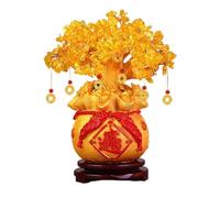 KXQYIKYI Crystal Money Tree Feng Shui Citrine Quartz Crystal Money Tree Bonsai Style Decoration For Fortune Money Good Luck Wealth Prosperity And Success Citrine Fen,Red