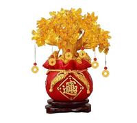 KXQYIKYI Crystal Money Tree Feng Shui Citrine Quartz Crystal Money Tree Bonsai Style Decoration For Fortune Money Good Luck Wealth Prosperity And Success Citrine Fen,Red