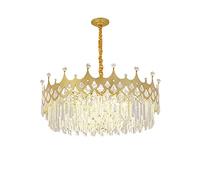 KXQYIKYI E27 Nordic Postmodern Crown Light Luxury Crystal Chandelier,for Living Room Dining Room,Creative Simple New Chandelier-Golden. 80 * 30cm