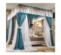 KXQYIKYI European-style Bed Canopy Mosquito Net For Single Double Bed, 150/180/200cm Square Bed Curtains Adult Girls Boys Bedroom Decor, Metal Stand (Purpie 1)