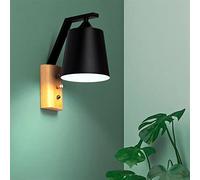 KXQYIKYI european wall light - minimalist wall lamp e27 solid wood wall sconce light wrought iron fashion bedroom bedside lamp - personality aisle corridor background wall art decora,led wall l