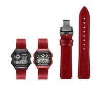KXQYIKYI Fit for G-Shock AE-1200WH/1300/1000/A159/A158 AQ-S810W MRW-200H Band Genuine Leather Strap Men's Retro WatchBand Bracelet 18mm