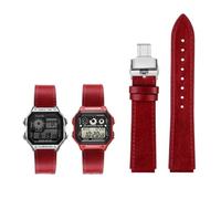 KXQYIKYI Fit for G-Shock AE-1200WH/1300/1000/A159/A158 AQ-S810W MRW-200H Band Genuine Leather Strap Men's Retro WatchBand Bracelet 18mm