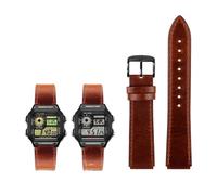 KXQYIKYI Fit for G-Shock AE-1200WH/1300/1000/A159/A158 AQ-S810W MRW-200H Band Genuine Leather Strap Men's Retro WatchBand Bracelet 18mm