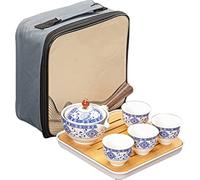 KXQYIKYI Flowers Exquisite Stone Grinding Shape Tea Set Handmade Pot Cup Chinese Ceremony Teaware (As Shown One Size) (As Shown One Size)