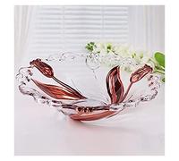 KXQYIKYI Fruit Stand Threeness Fruit Bowls，Crystal Glass Fruit Plate Golden Tulip Flower Bowl Bar Snack Dried Plates (Color : C, Size : 27 * 7 * 8.5Cm)