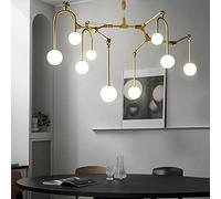 KXQYIKYI G9 Nordic Postmodern Iron Art Chandelier,Creative Personality Glass Ball Lighting,Nordic Magic Molecule Chandelier,for Living Room Dining Room-Black. 102 * 106c