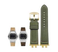 KXQYIKYI Genuine Leather Watch Strap fit for G-SHOCK fit for GMW-B5000 Small Silver Bar Men's Soft Comfortable Watchband Accessories 22mm