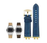 KXQYIKYI Genuine Leather Watch Strap fit for G-SHOCK fit for GMW-B5000 Small Silver Bar Men's Soft Comfortable Watchband Accessories 22mm