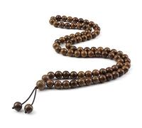 KXQYIKYI Home Decoration 10mm Wooden Beads Bracelet Necklace 80 Beads Fashion Vintage Charm Stretch Beaded Tassel Men Women Yoga Jewelry Gifts,Knotted Full of Texture (Color : No Knot)