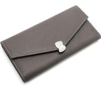 KXQYIKYI Leather Women's Wallets with RFID Blocking,Clutch Bag with Buckle Lychee Pattern, A Long, Large-Capacity Multi-Card Holder Tri-fold Wallet That Can Hold Mobile Phones