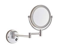 KXQYIKYI Makeup Vanity Mirror with Lights,Two-Sided Wall Mounted Beauty Mirror 3X Magnification Bathroom Mirror Extendable Cosmetic Mirror Powered by Plug,Gold