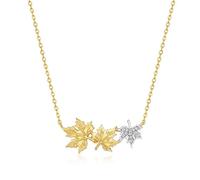 KXQYIKYI maple leaf necklace for women solid 925 sterling silver pendant 45cm chain elegant jewelry