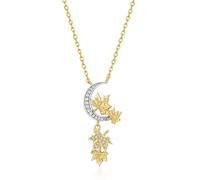 KXQYIKYI maple leaf necklace for women solid 925 sterling silver pendant 45cm chain elegant jewelry