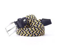 KXQYIKYI Men's Leather Belt,braided Stretch Cross Buckle Casual Belt,four Color Elastic Mixed Braided Jeans Work Dress Waistband