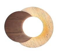 KXQYIKYI Mid Century Vintage Black Walnut Wall Lamps - Creative Round Sconces with G9 Base, Natural Stone Light for Dining Room, Corridor, Study, Stairs - Stylish Beige Accent