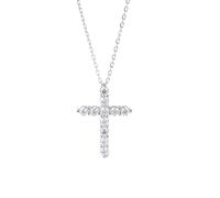 KXQYIKYI moissanite cross pendant necklace 925 sterling sliver chain necklace for women