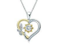 KXQYIKYI moissanite necklaces for women sunflower pendant 100% s925 sterling silver jewelry wedding