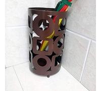 KXQYIKYI Parasol Holder Umbrella Rack Umbrella Stand Hotel Lobby Home Simple Wrought Iron Umbrella Barrel Storage Bucket Floor-Standing Umbrella Stand/White (Brown Q)
