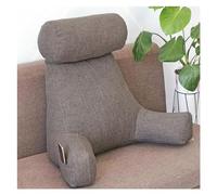 KXQYIKYI Reading pillows Bedside Sofa Pillow Backrest Shredded Memory Foam With Detachable Neck Roll,Giant Pillows Back Support(Light Gray)