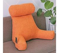 KXQYIKYI Reading pillows Bedside Sofa Pillow Backrest Shredded Memory Foam With Detachable Neck Roll,Giant Pillows Back Support(Light Gray)