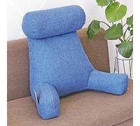 KXQYIKYI Reading pillows Bedside Sofa Pillow Backrest Shredded Memory Foam With Detachable Neck Roll,Giant Pillows Back Support(Light Gray)