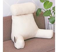 KXQYIKYI Reading pillows Bedside Sofa Pillow Backrest Shredded Memory Foam With Detachable Neck Roll,Giant Pillows Back Support(Light Gray)