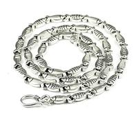 KXQYIKYI S925 Silver Swimming Fish Chain Bracelet/Necklace ~ 3D Fish Links ~ 19-60cm Length,