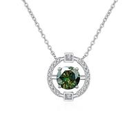 KXQYIKYI s925 sterling silver 1ct moissanite necklace women's round pendant clavicle chain valentine's day
