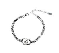 KXQYIKYI s925 Sterling Silver Bracelet Round Bracelet Versatile Simple Accessories