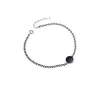 KXQYIKYI s925 Sterling Silver Bracelet Round Five-Pointed Star Bracelet Versatile Simple Accessories
